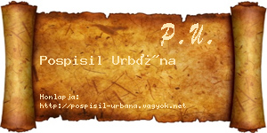 Pospisil Urbána névjegykártya